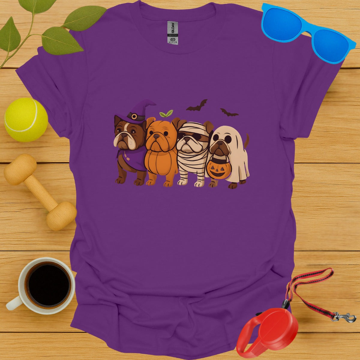 Halloween Bulldog Cartoon T-Shirt Funny Dog Lover product type
