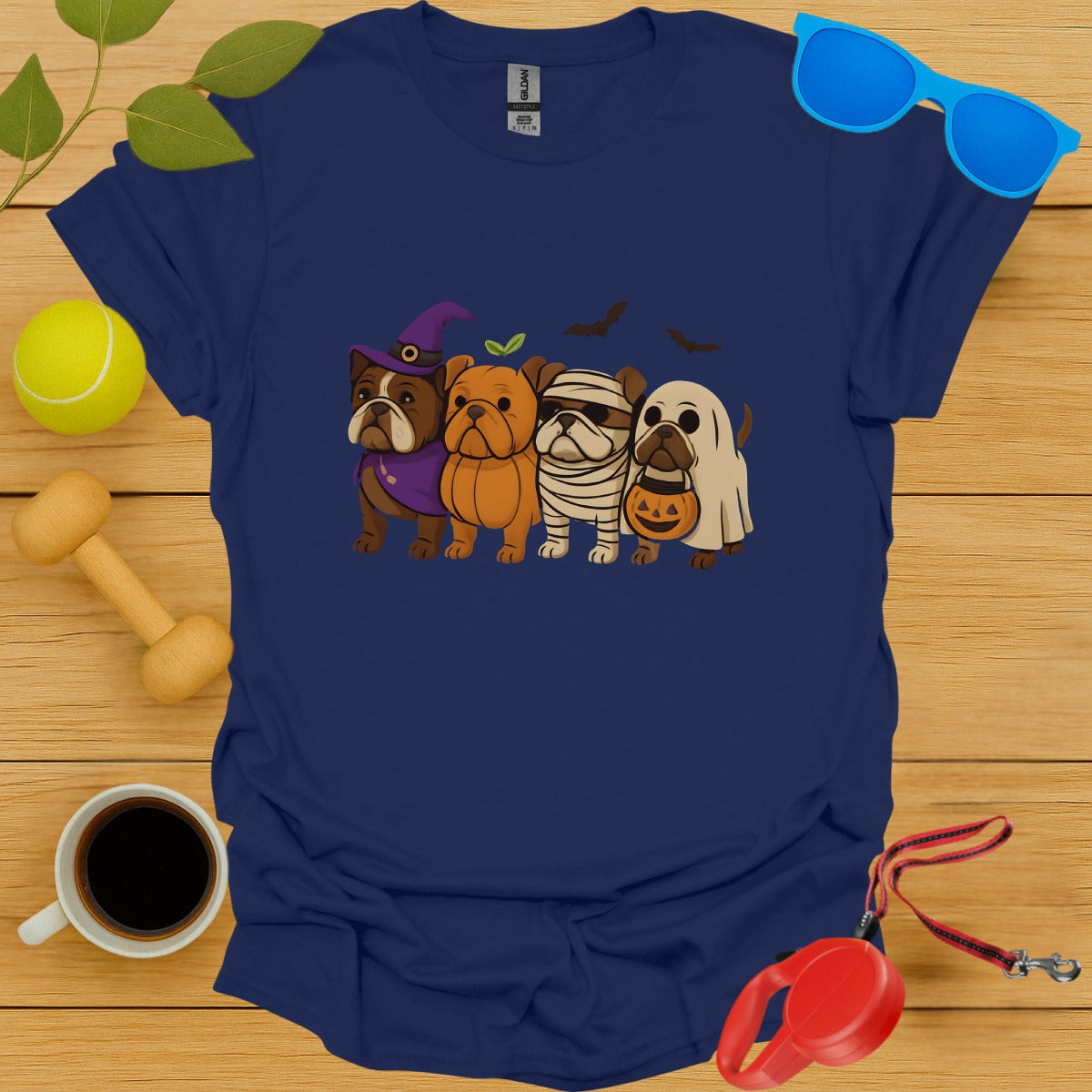 Cute Halloween Bulldogs Design Printed T-Shirt product type