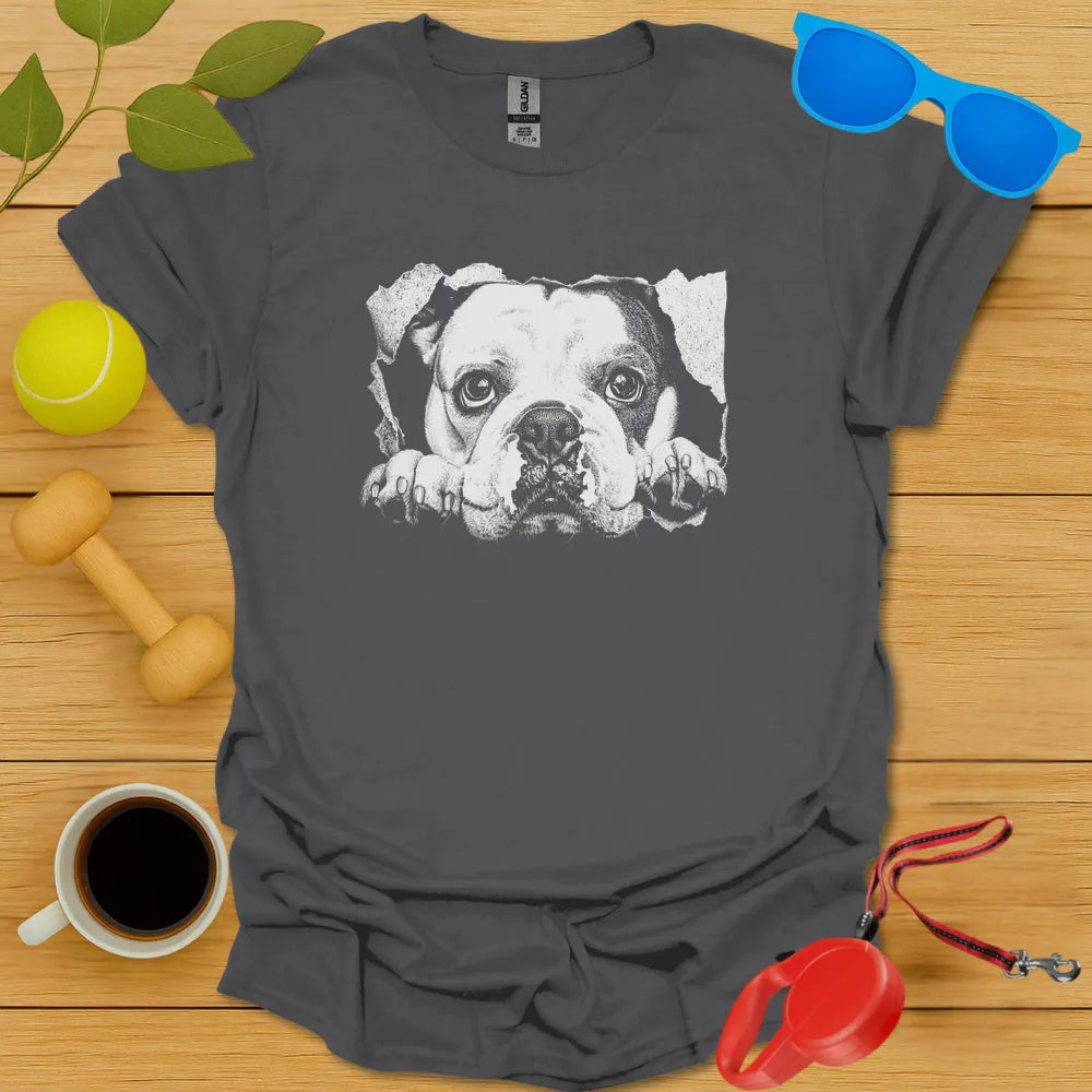 Bulldog Peaking Teepeaking T Shirt - Charcoal