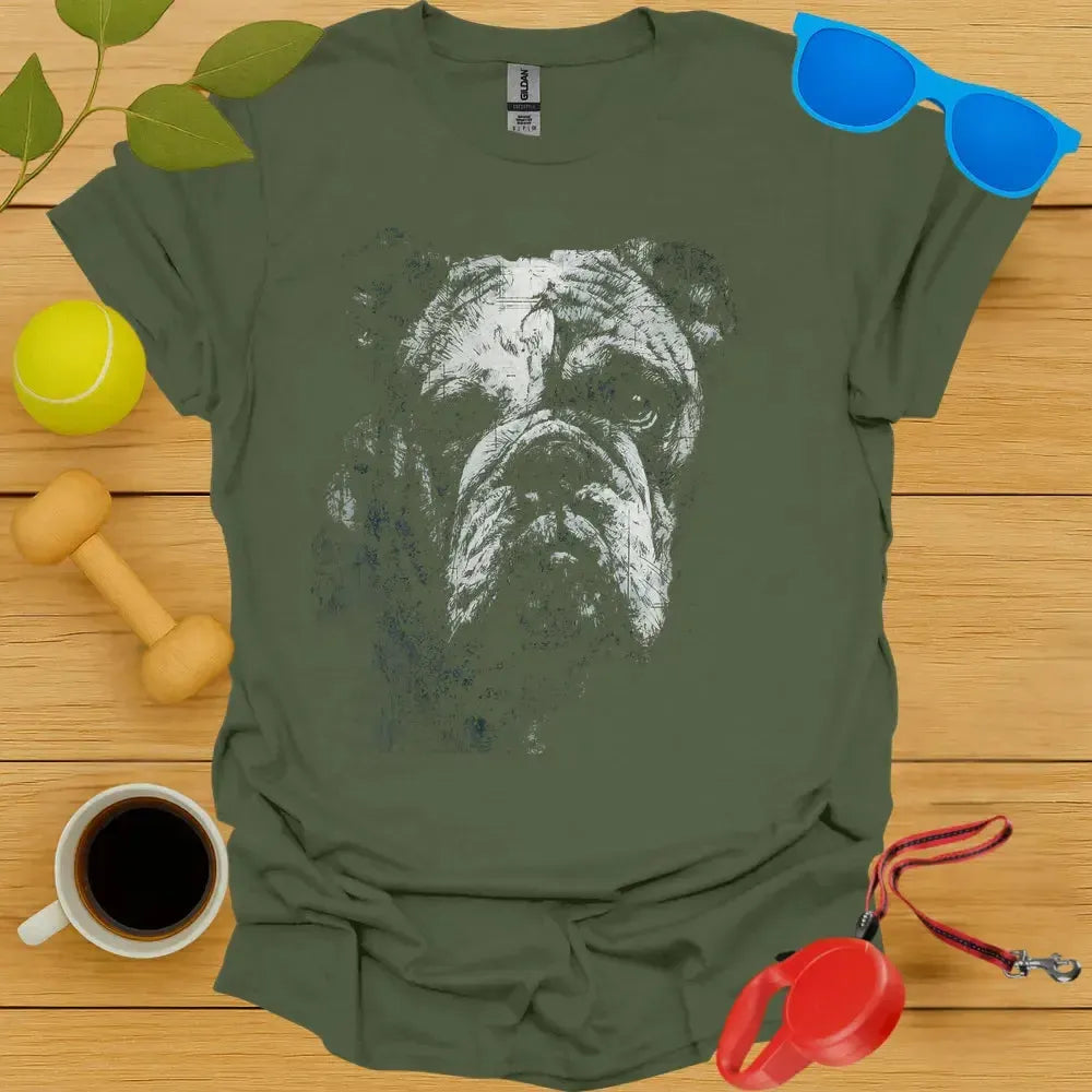 Bulldog Portrait Sketch Tee