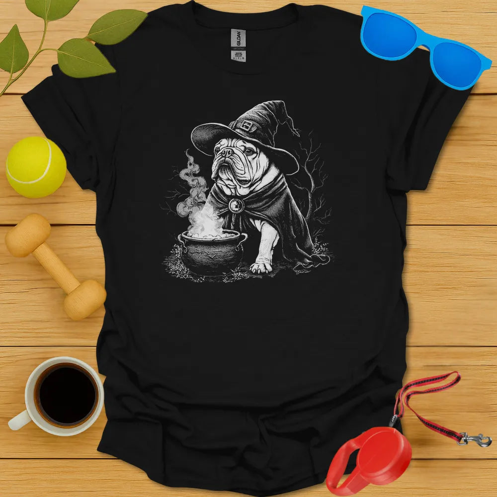 Bulldog Witch T Shirt - Black