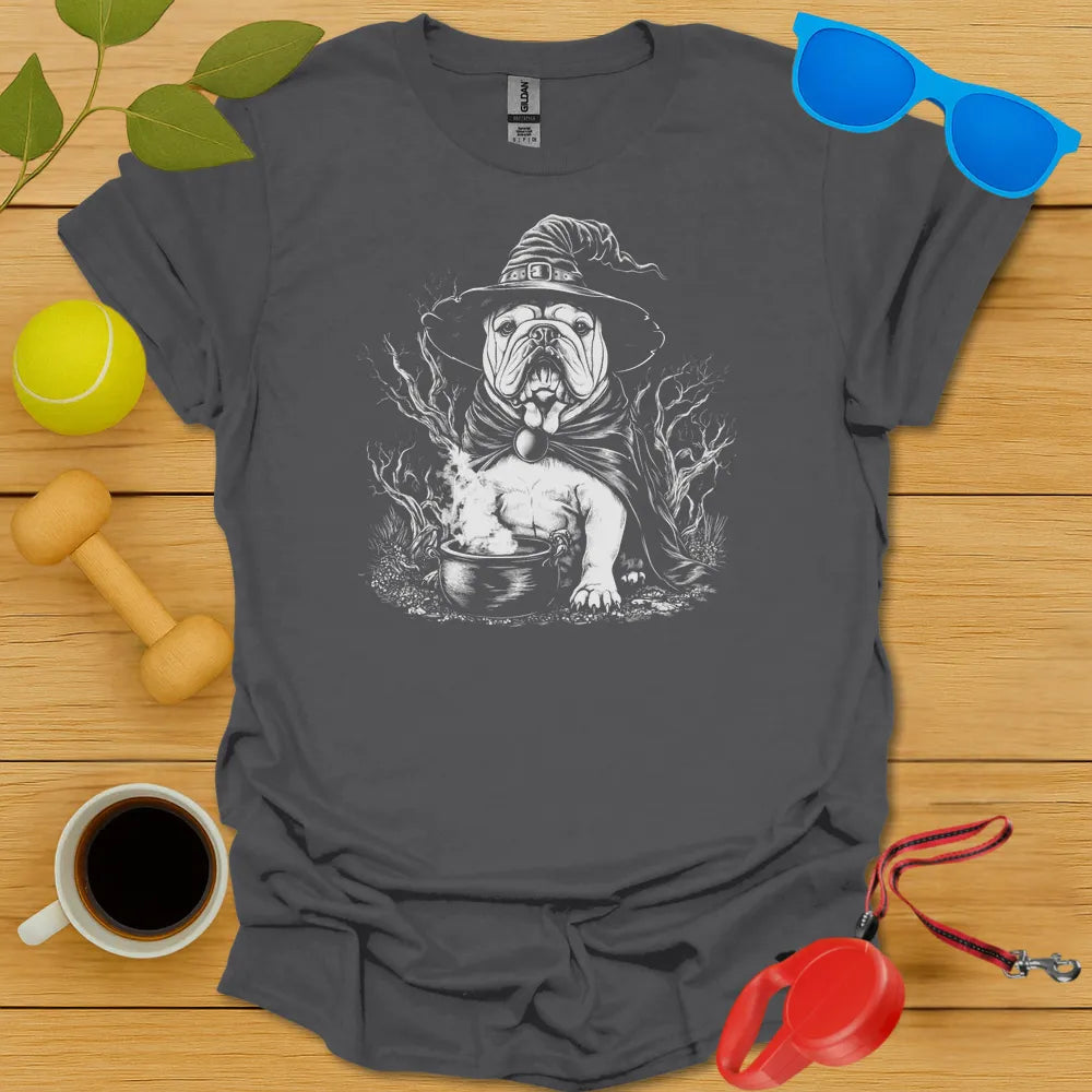 Bulldog Witch Tee - Charcoal