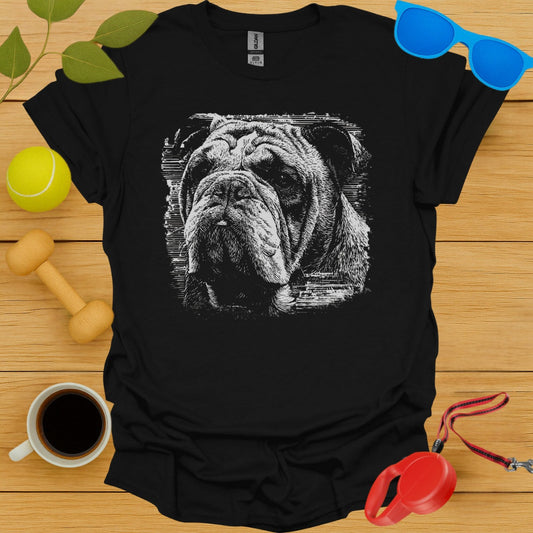 Bulldog Face Art Graphic Short Sleeve Shirt product