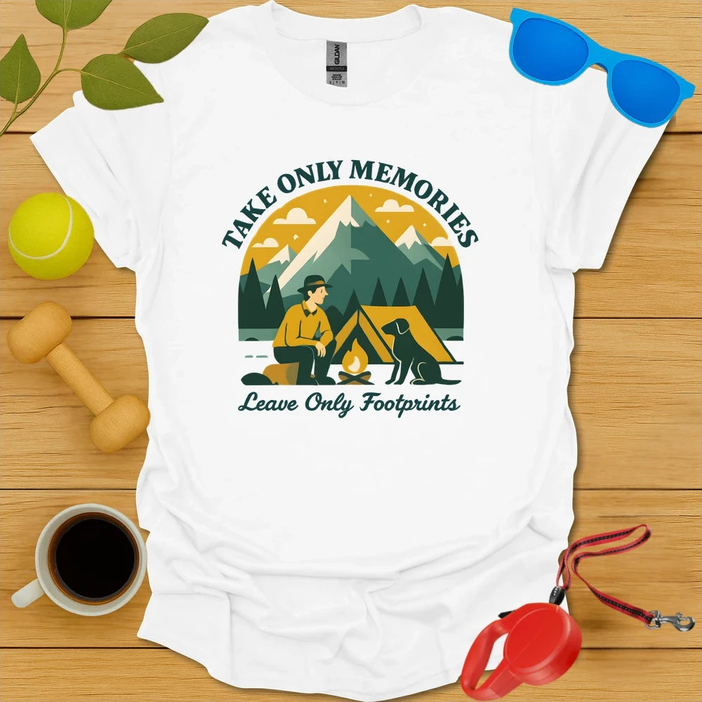Camping with Dogs | Eco-Friendly Adventure Tee - White