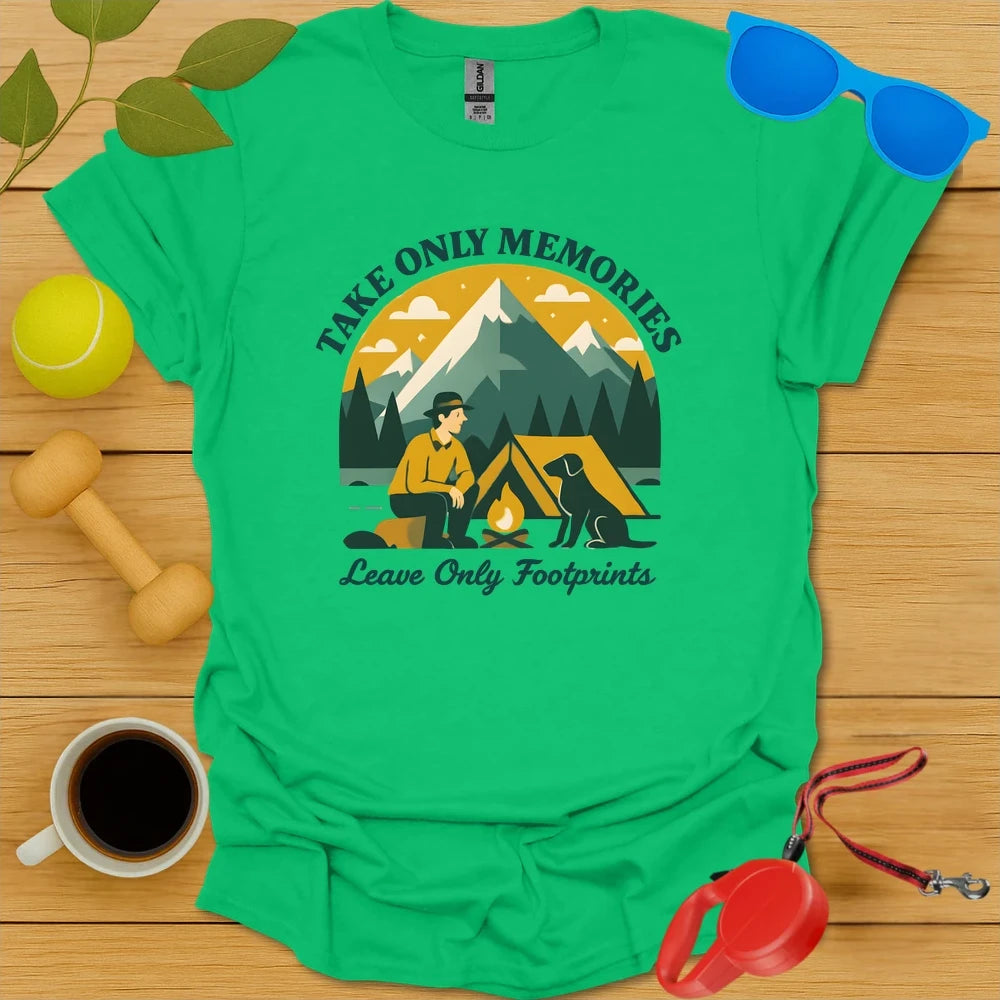 Camping with Dogs | Eco-Friendly Adventure Tee - Irish Green