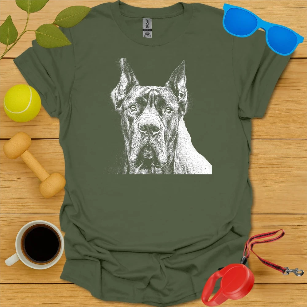 Cane Corso Portrait Drawing Tee