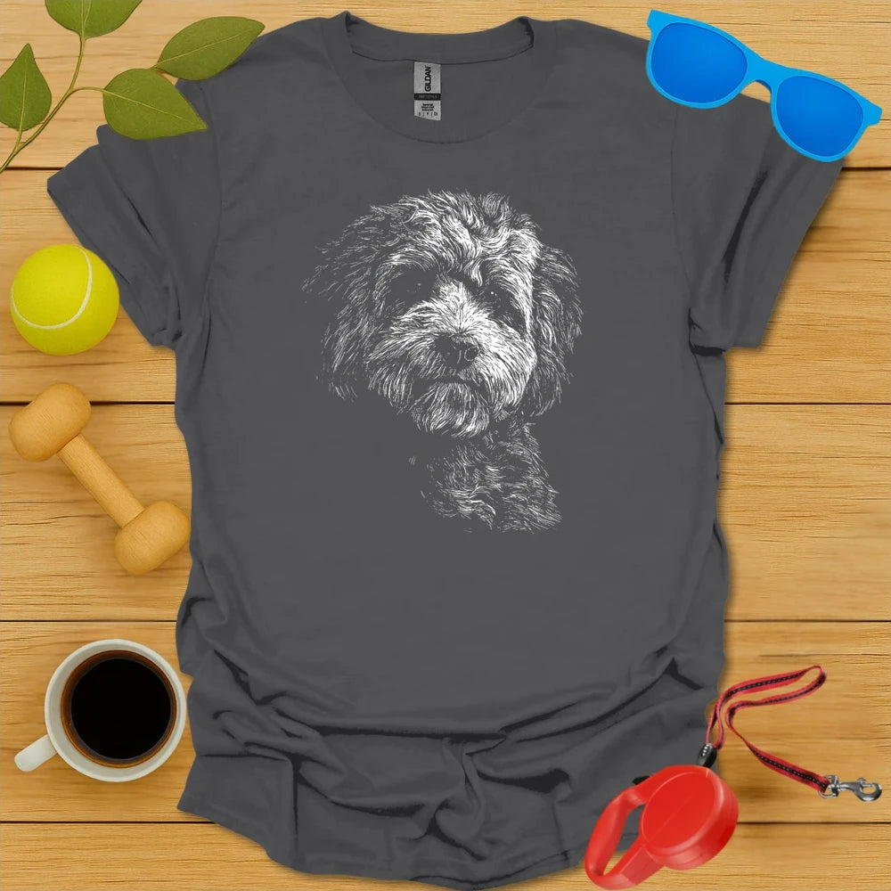 Cavapoo Monochrome Portrait Tee