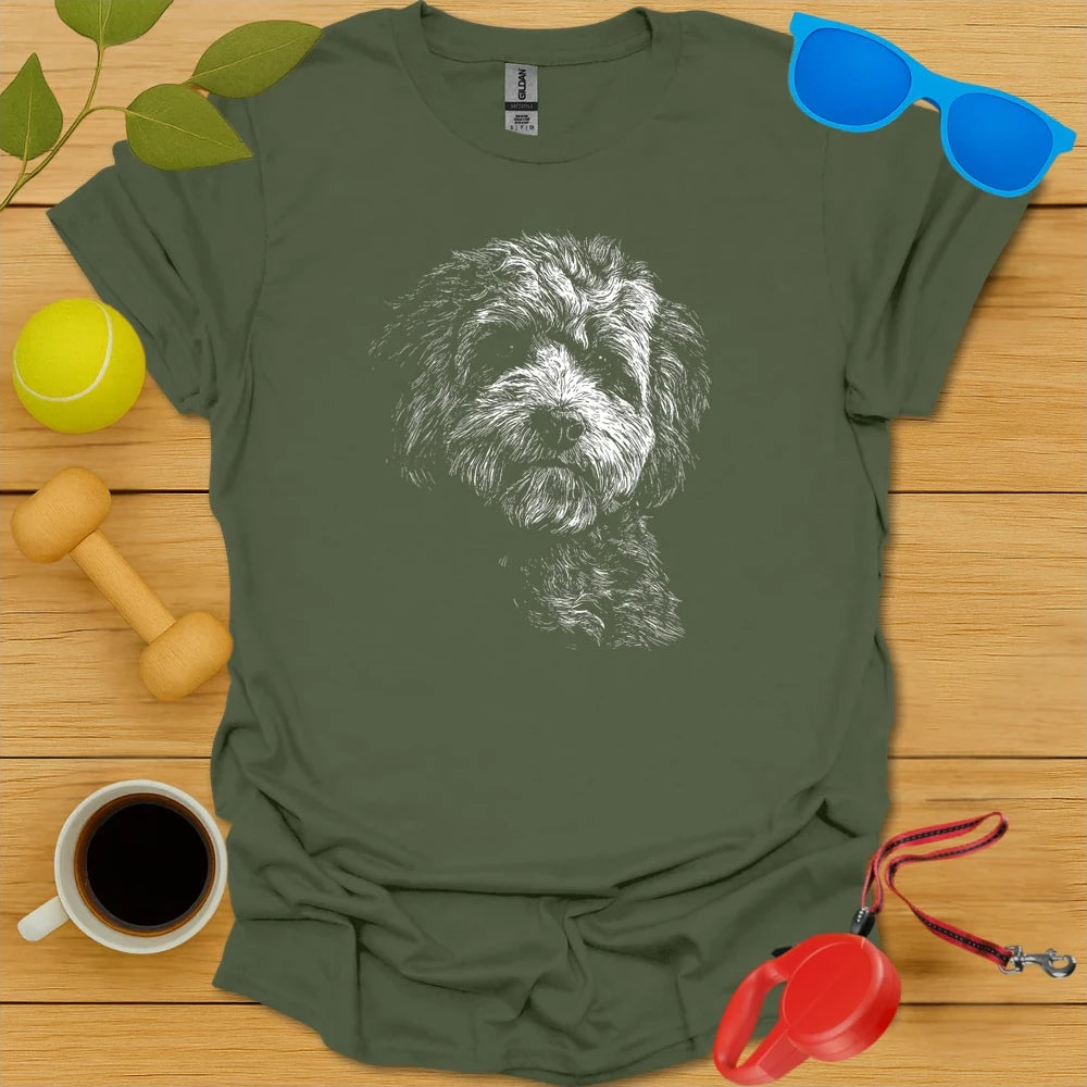 Cavapoo Monochrome Portrait Tee
