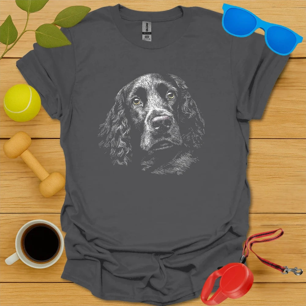 Cocker Spaniel Monochrome Portrait Tee