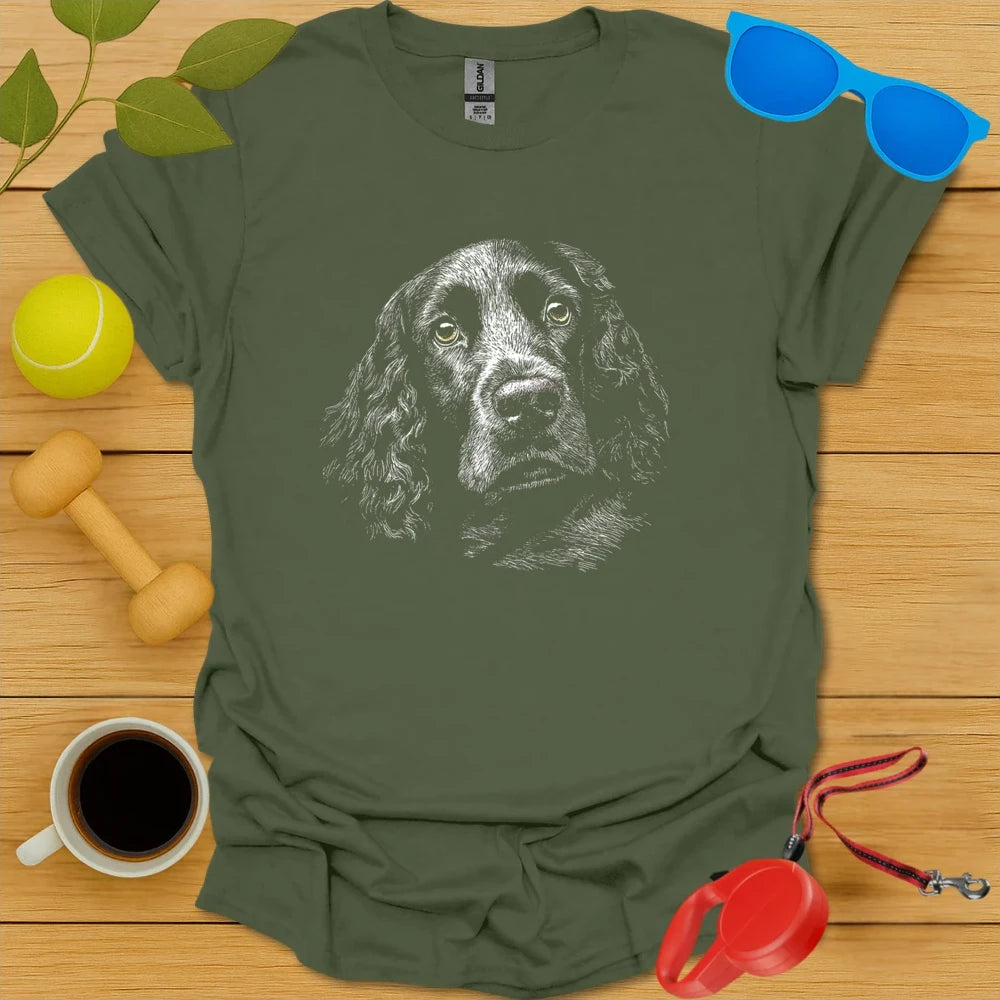 Cocker Spaniel Monochrome Portrait Tee