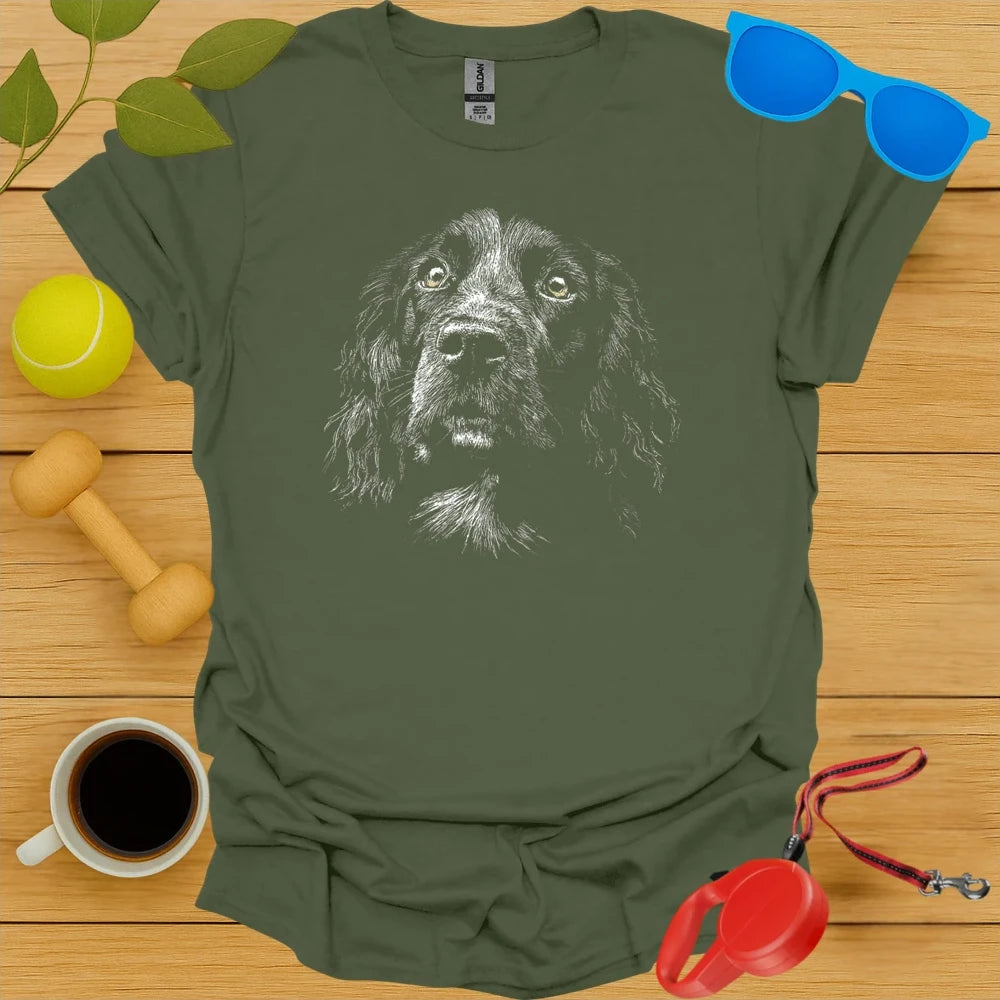 Cocker Spaniel Portrait Sketch Tee