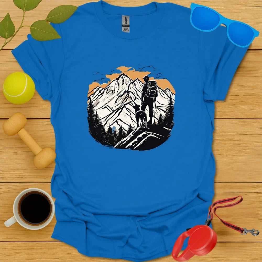 Conquer Peaks Together | Dog Hiking Shirt - Royal