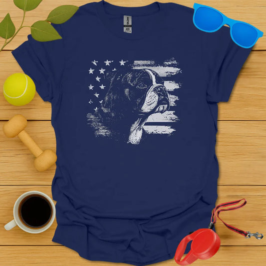 Continental Bulldog Flag T Shirt - Navy