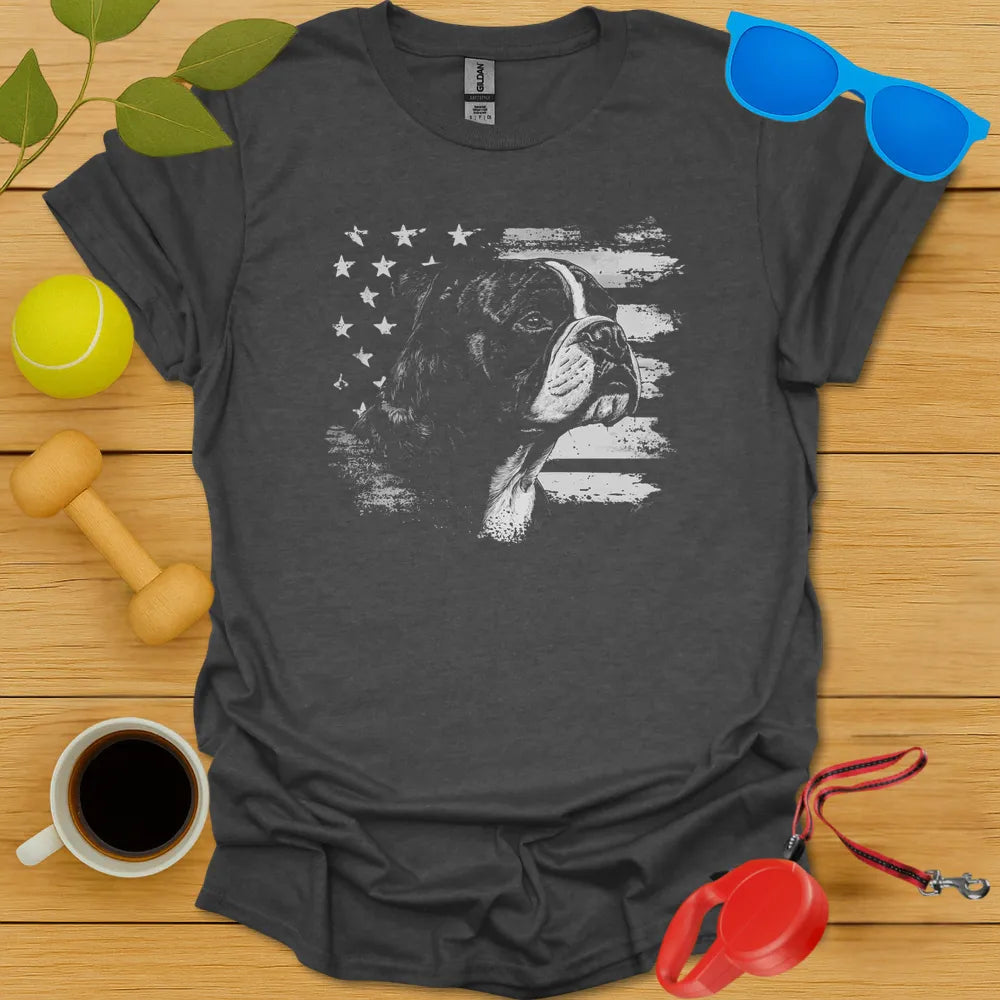 Continental Bulldog Flag T Shirt - Dark Heather
