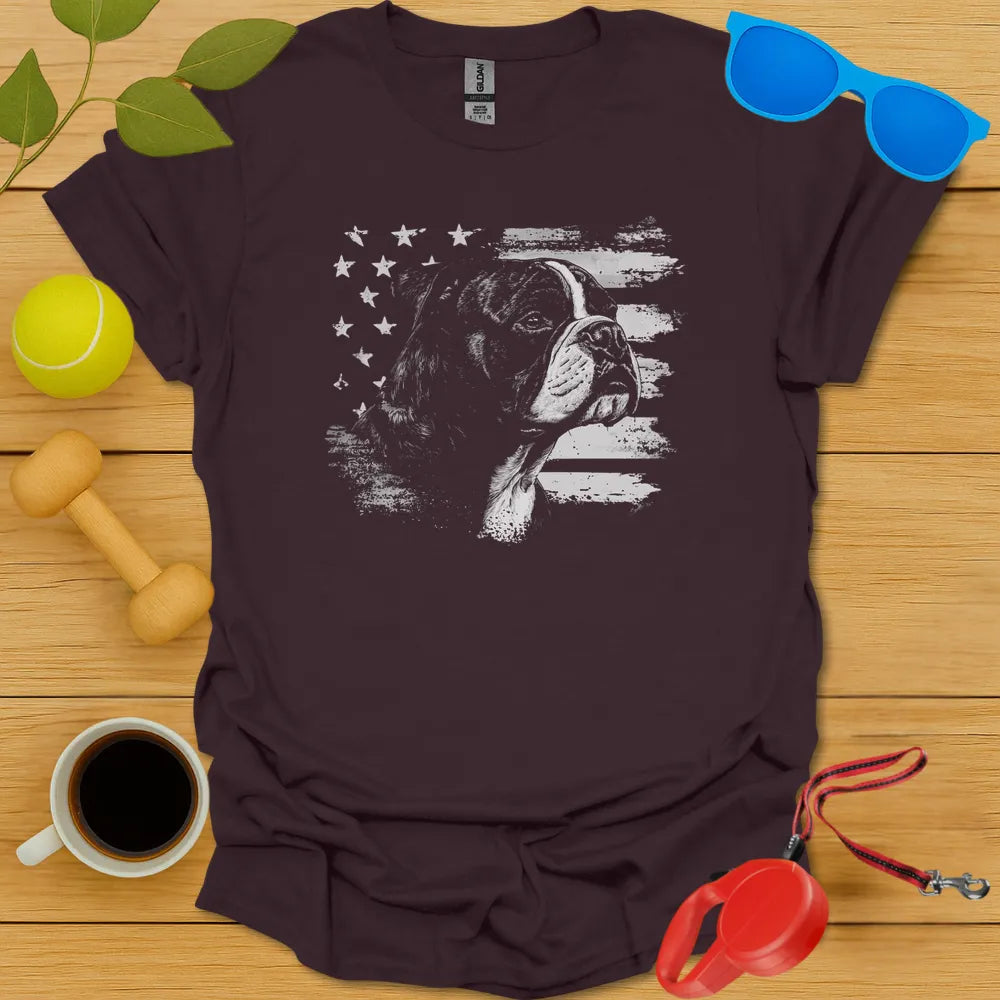 Continental Bulldog Flag T Shirt - Dark Chocolate