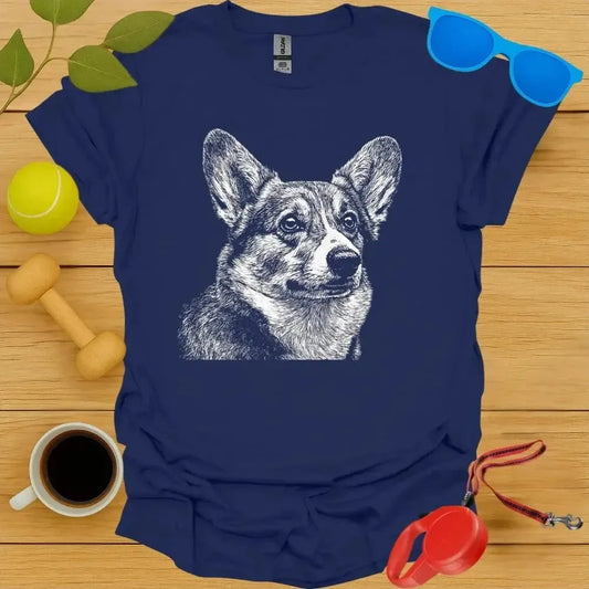 Corgi Monochrome Portrait Tee