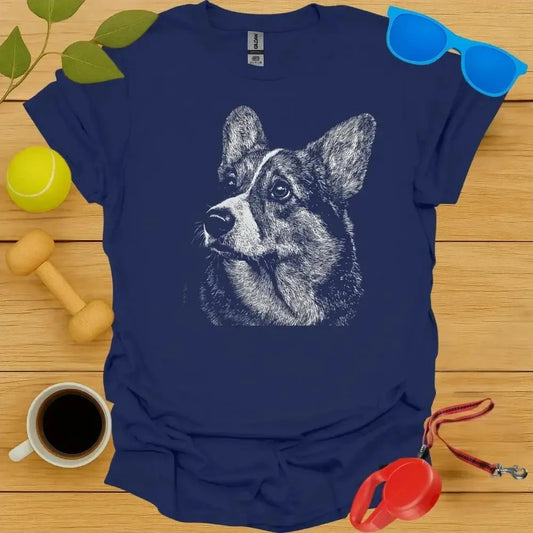 Corgi Monochrome Portrait Tee