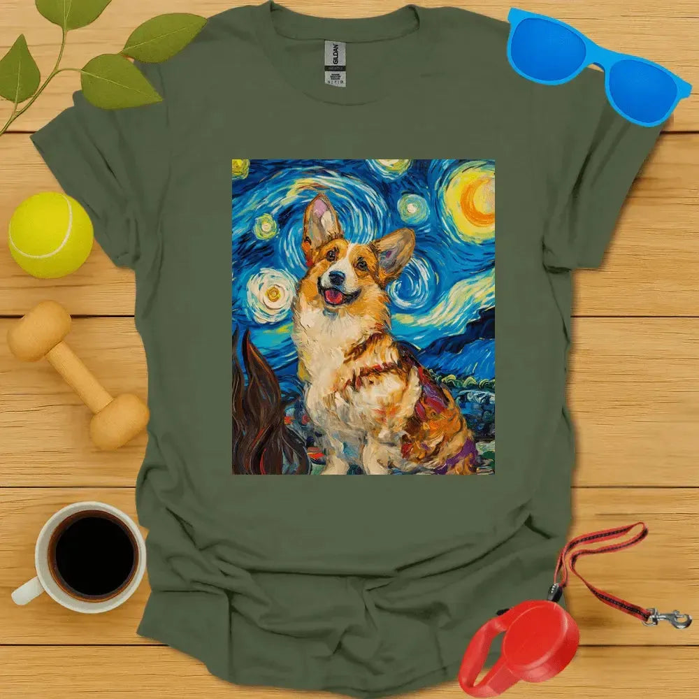 Corgi Van Gogh Portrait Tee