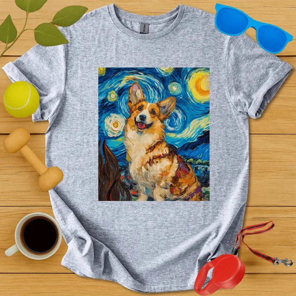 Corgi Van Gogh Portrait Tee