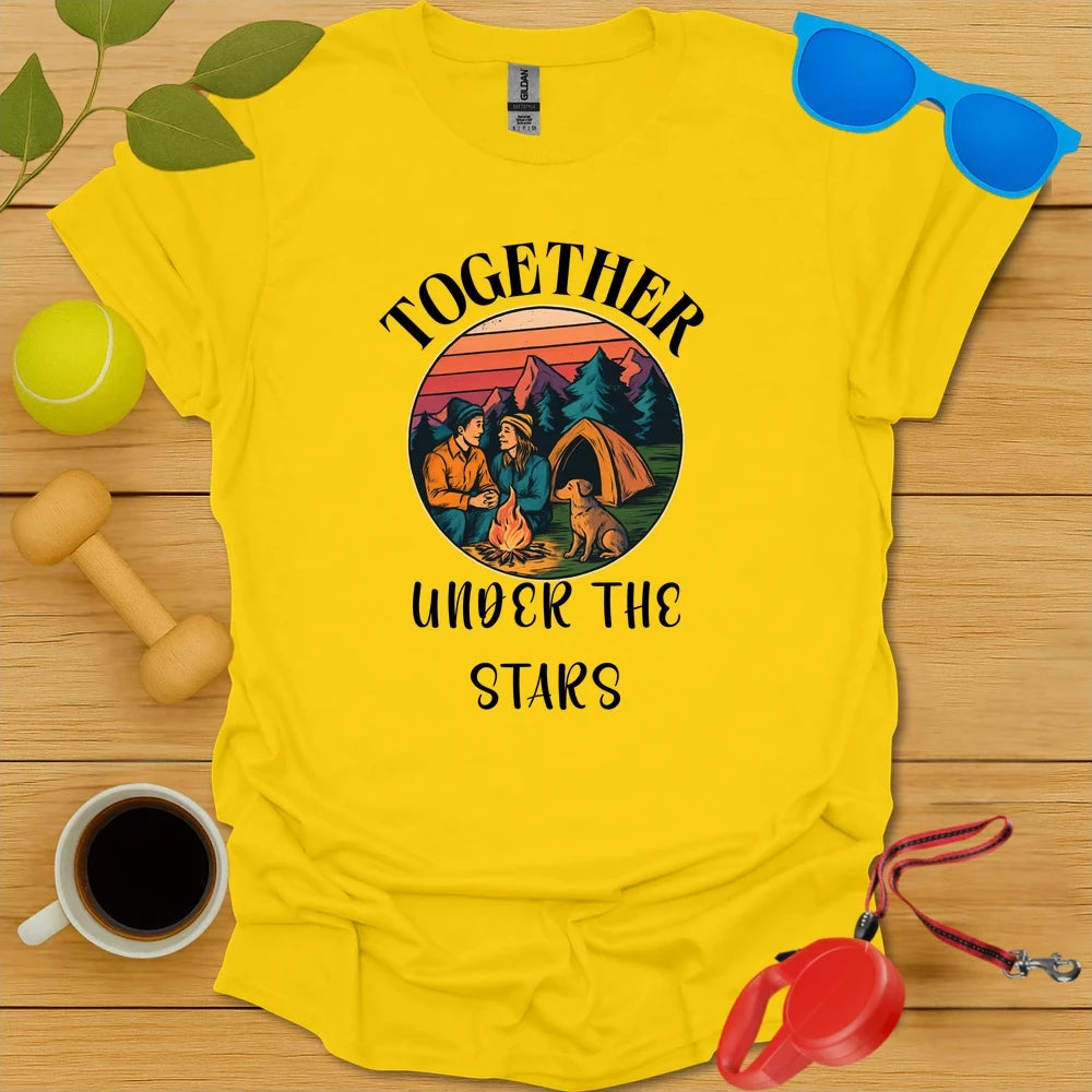 Couples Camping Tee with Dog | Outdoor Adventure Shirt - Daisy