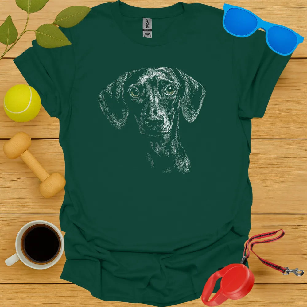 Dachshund Monochrome Portrait Tee