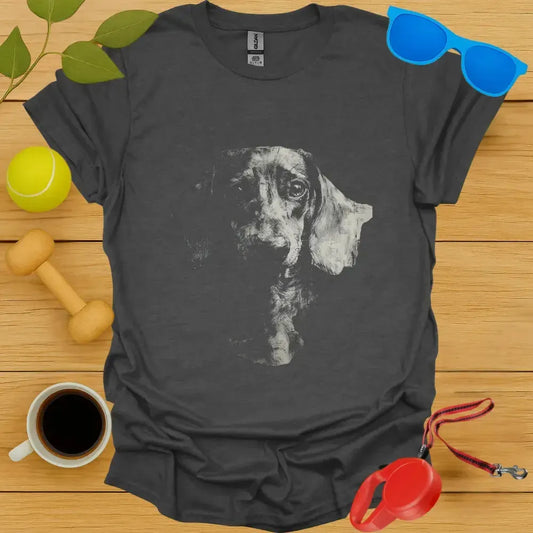 Dachshund Portrait Sketch T-Shirt