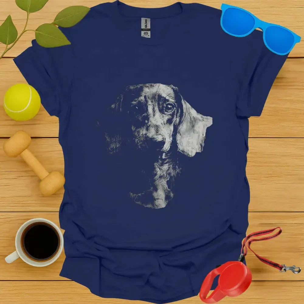 Dachshund Portrait Sketch T-Shirt