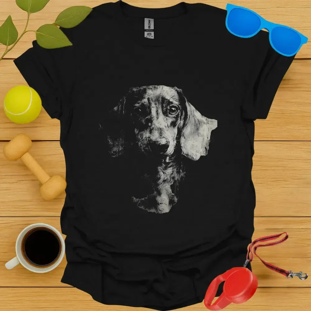 Dachshund Portrait Sketch T-Shirt