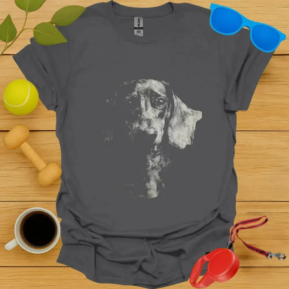 Dachshund Portrait Sketch T-Shirt