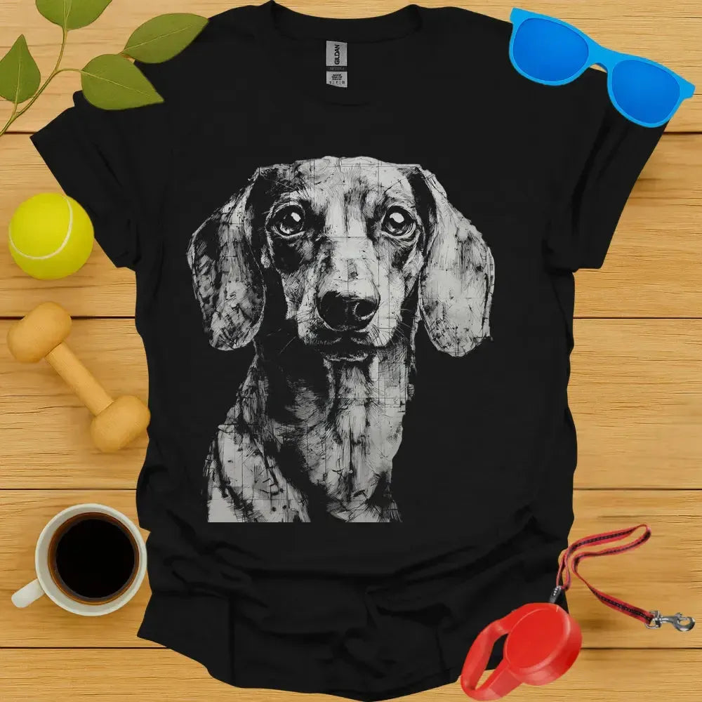Dachshund Portrait Sketch Tee