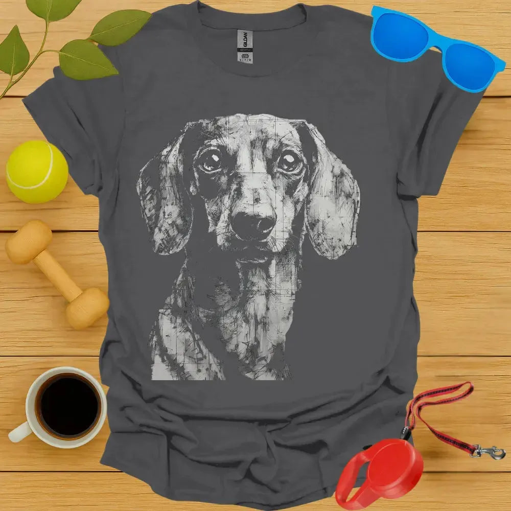 Dachshund Portrait Sketch Tee