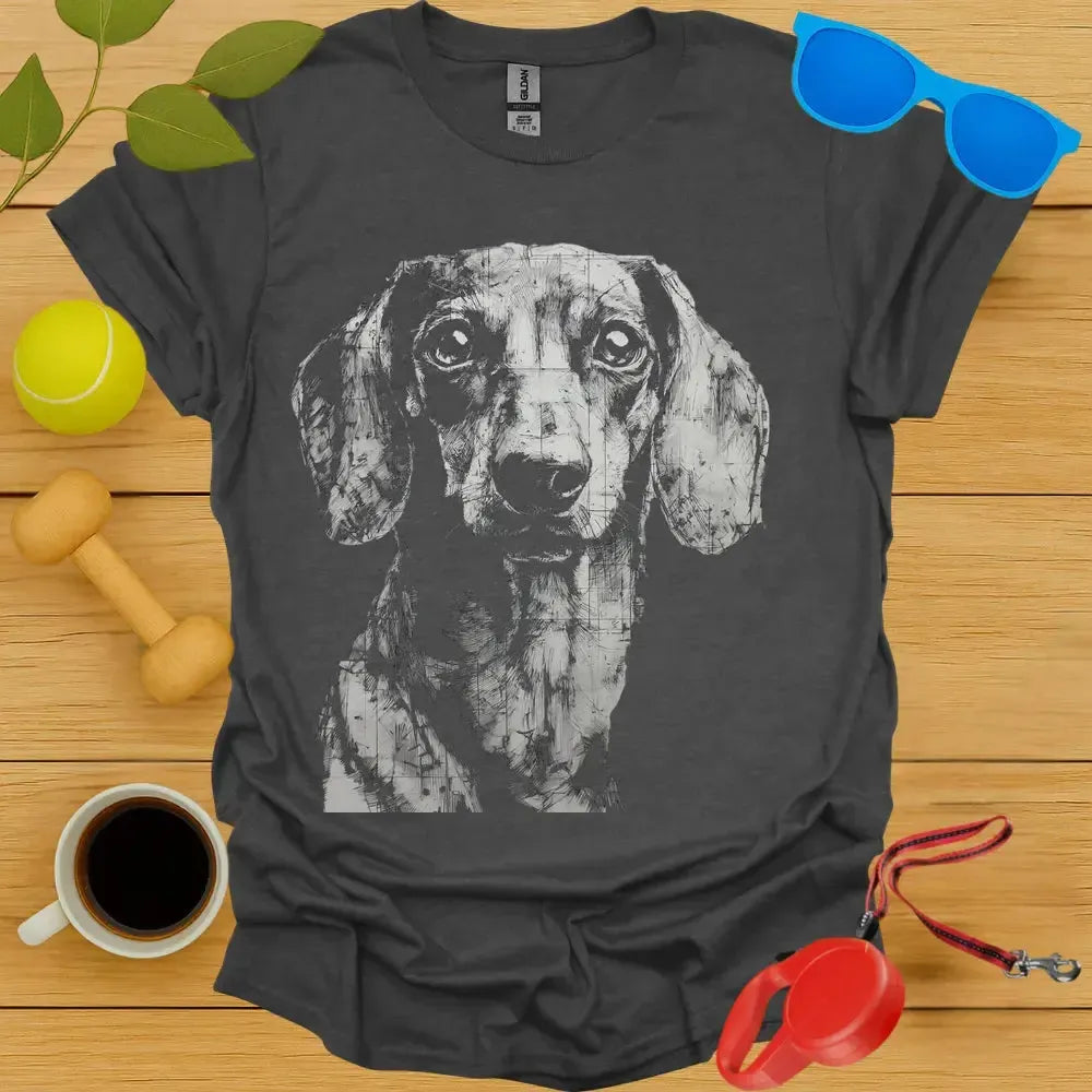 Dachshund Portrait Sketch Tee
