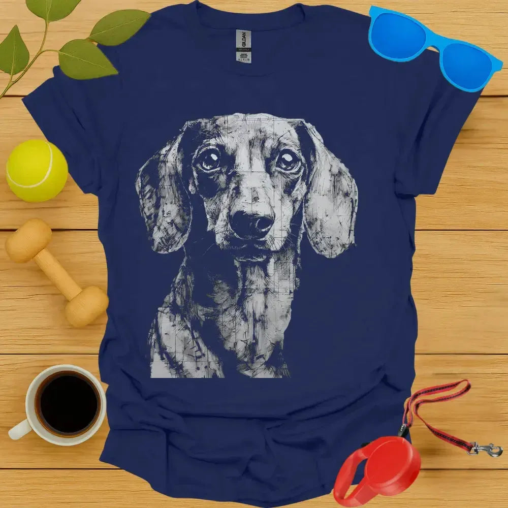 Dachshund Portrait Sketch Tee