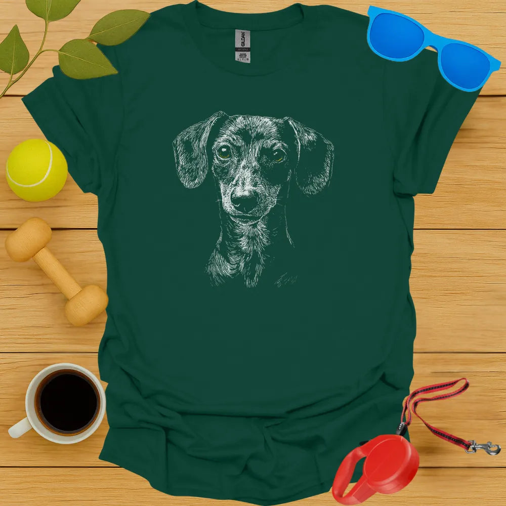 Dachshund Sketch Portrait Tee