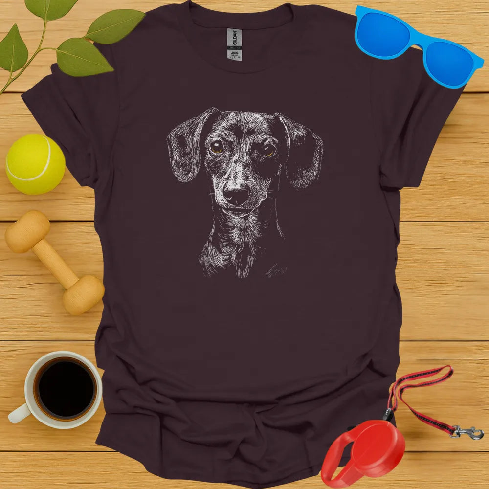 Dachshund Sketch Portrait Tee