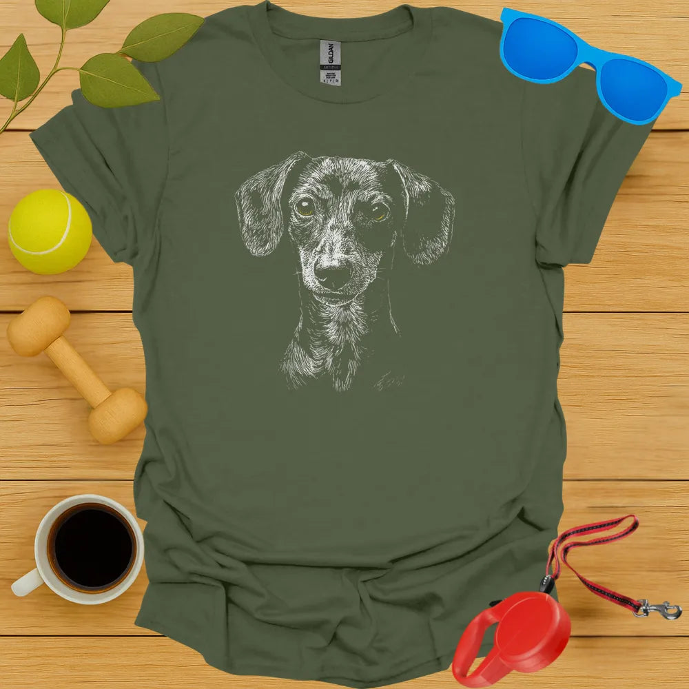 Dachshund Sketch Portrait Tee