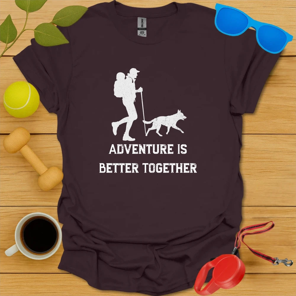 Adventure Is Better Together | Family Hiking Dog Shirt - Dark Chocolate