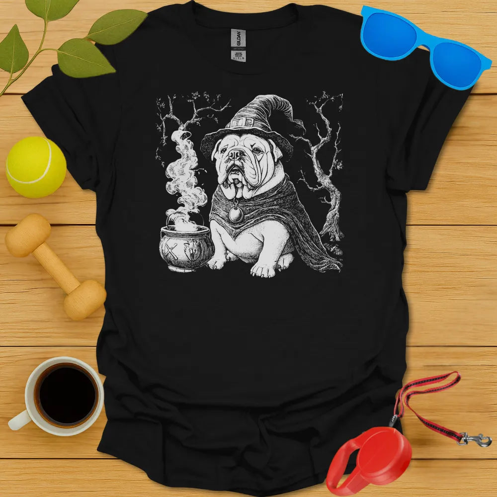 English Bulldog Witch Tee - Black