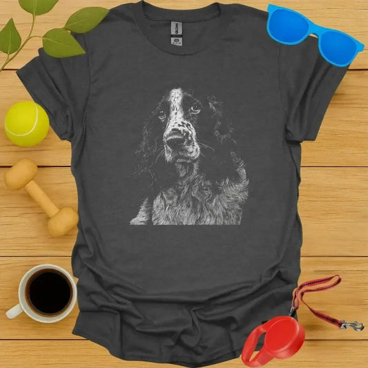 English Springer Spaniel Monochrome Portrait Tee