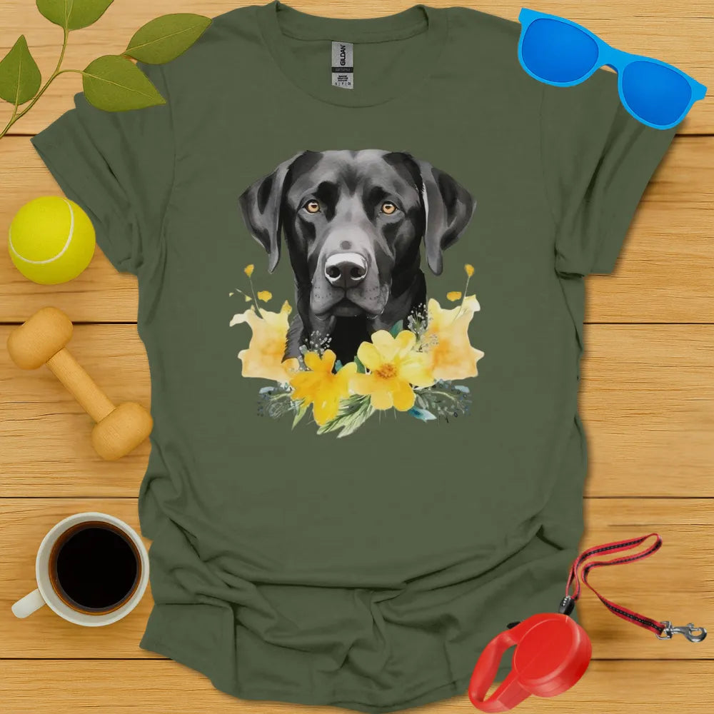 Floral Lab Watercolor Portrait Tee