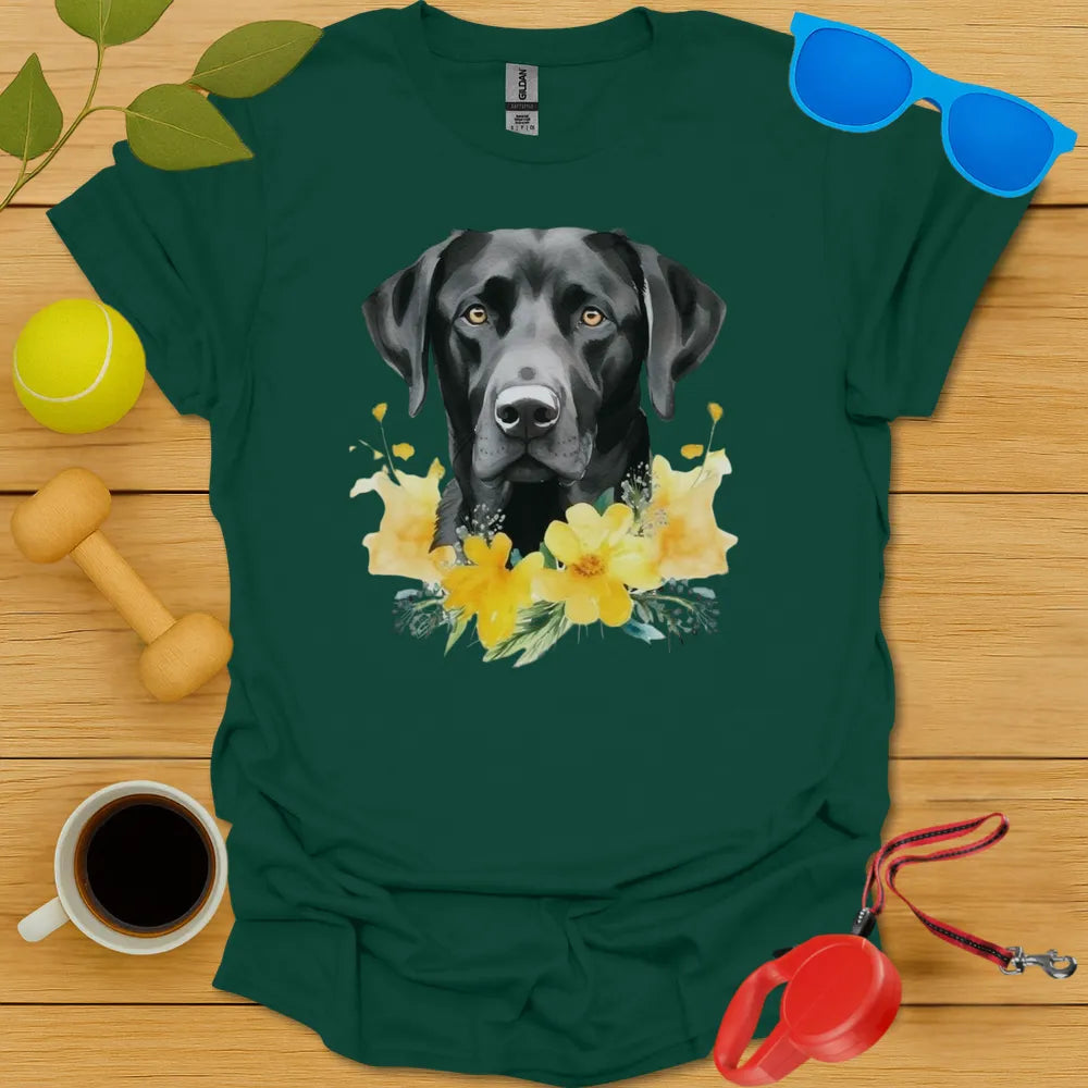 Floral Lab Watercolor Portrait Tee