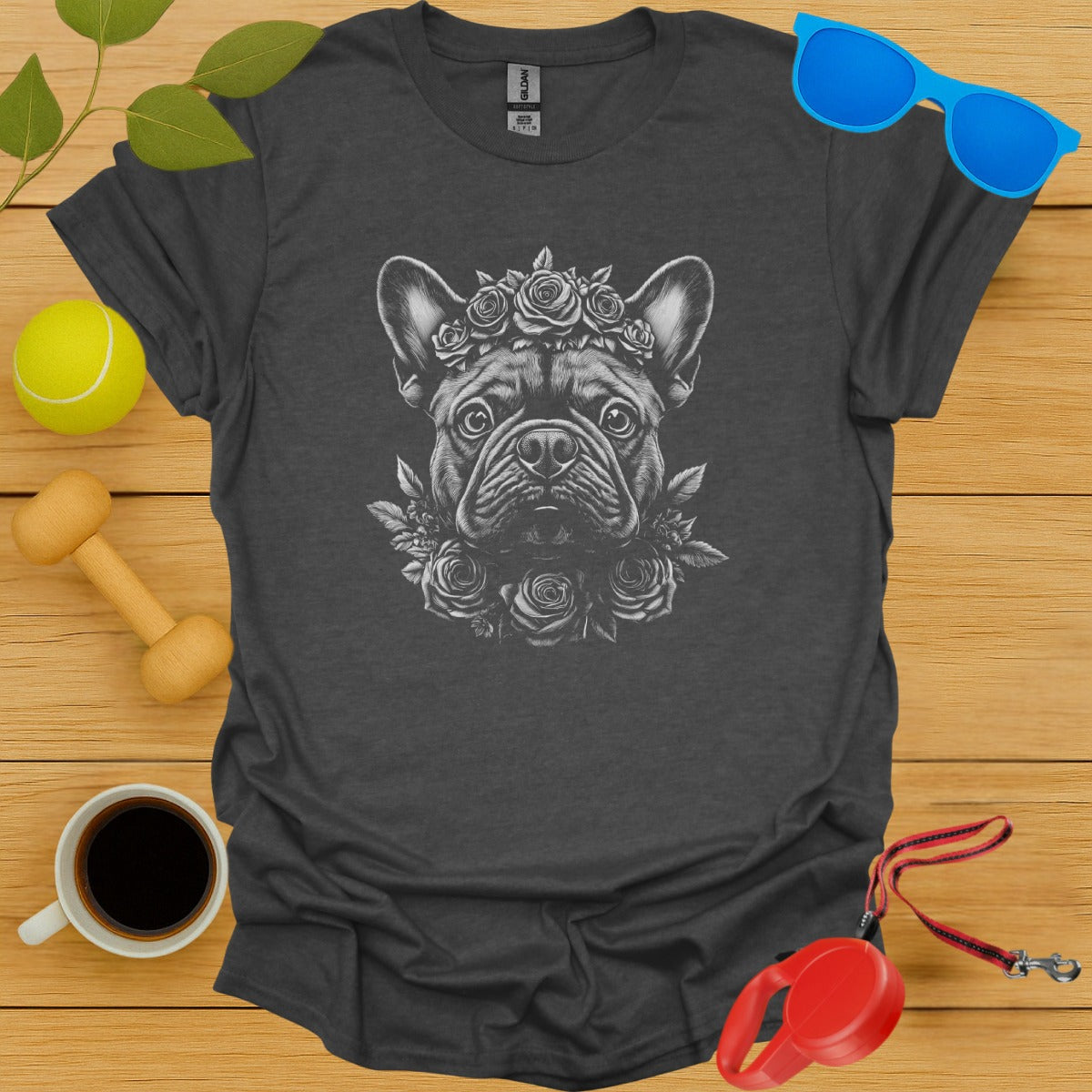 French Bulldog Floral Portrait Tee