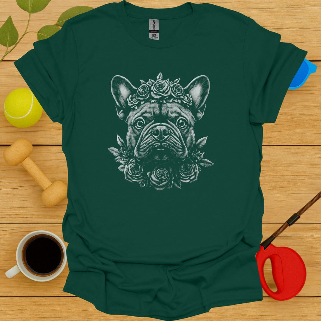 French Bulldog Floral Portrait Tee