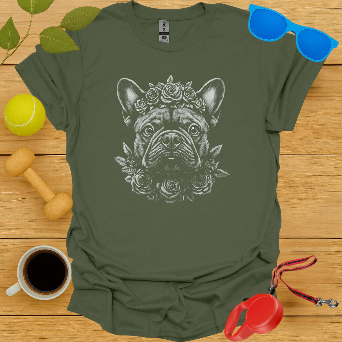 French Bulldog Floral Portrait Tee