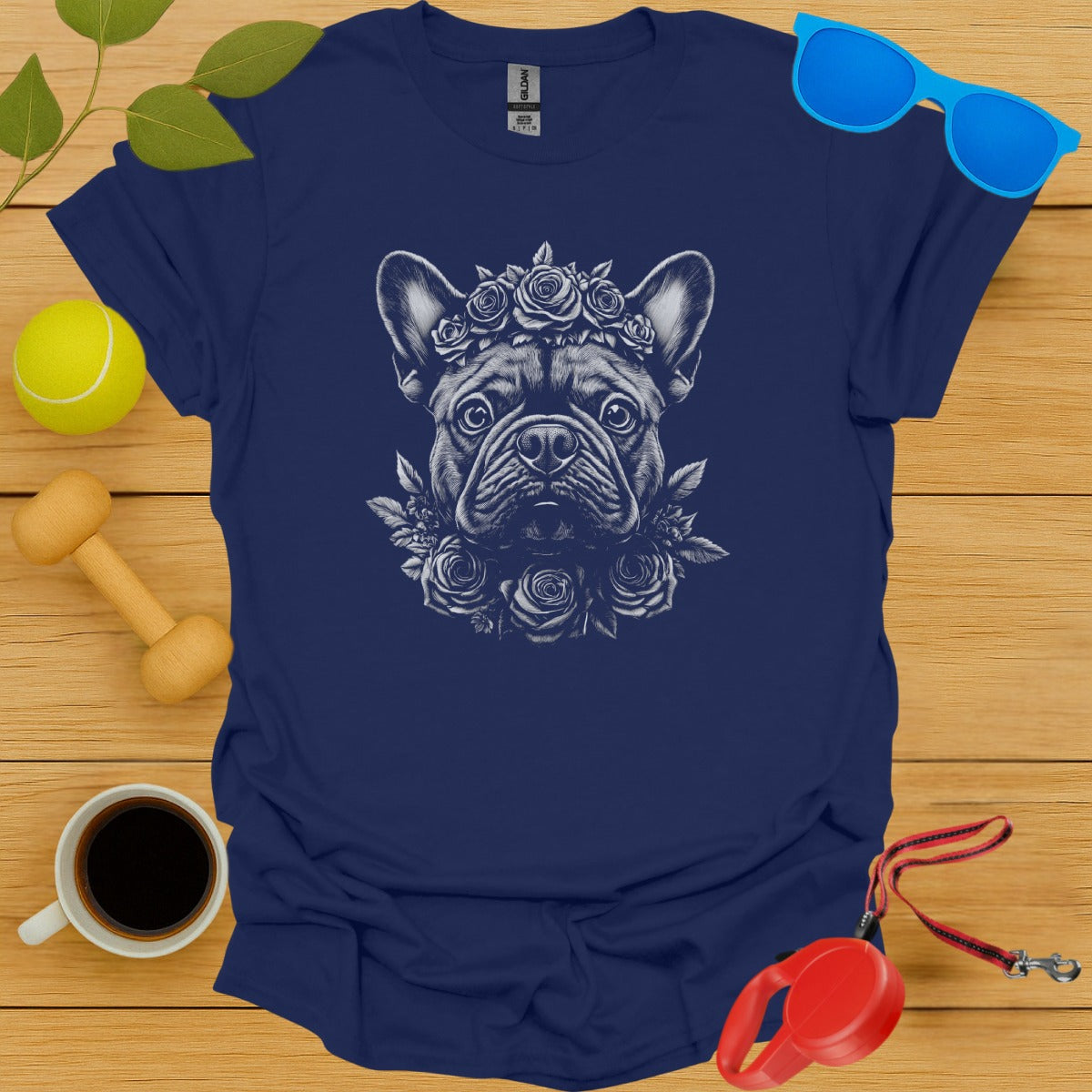 French Bulldog Floral Portrait Tee