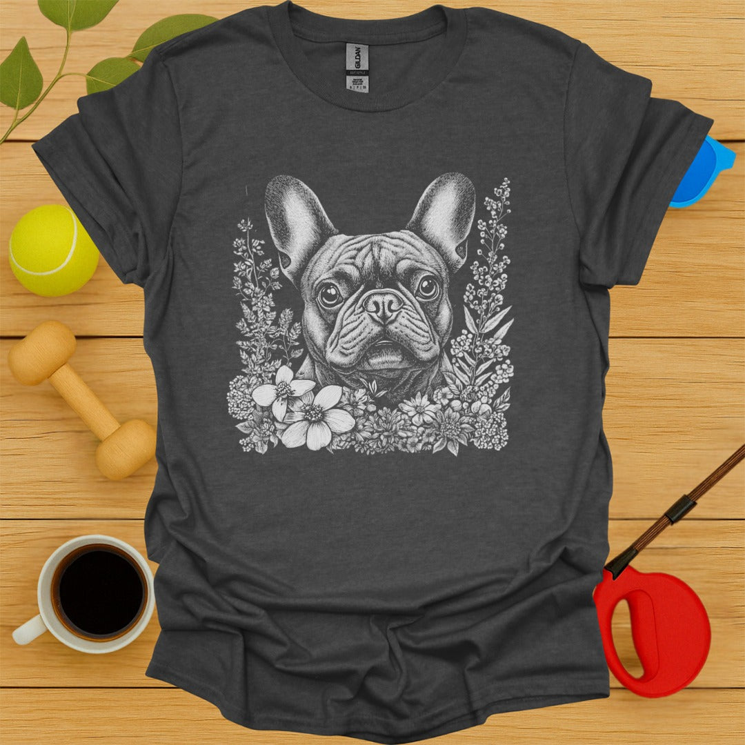 French Bulldog Flower Portrait Tee