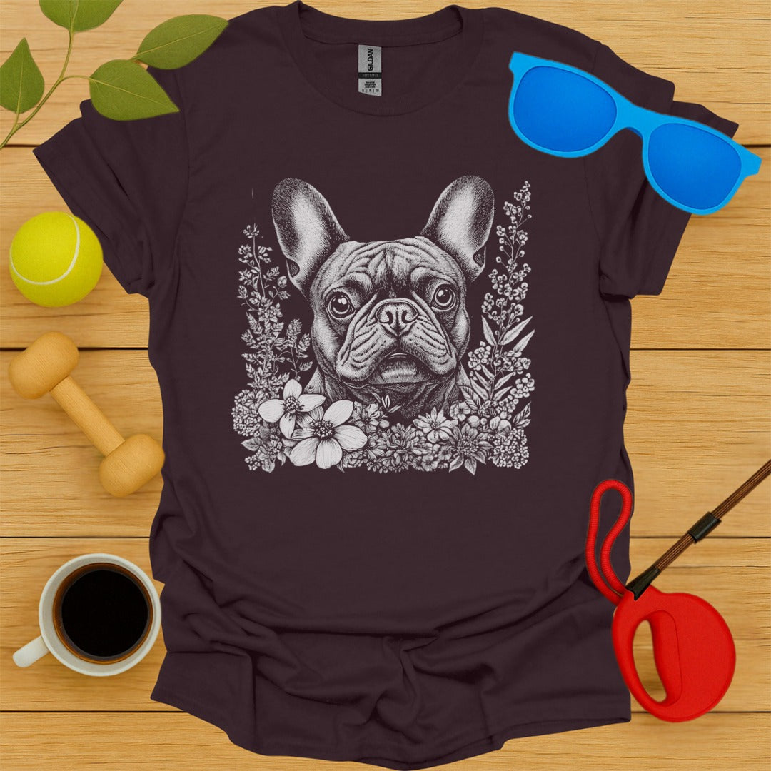 French Bulldog Flower Portrait Tee