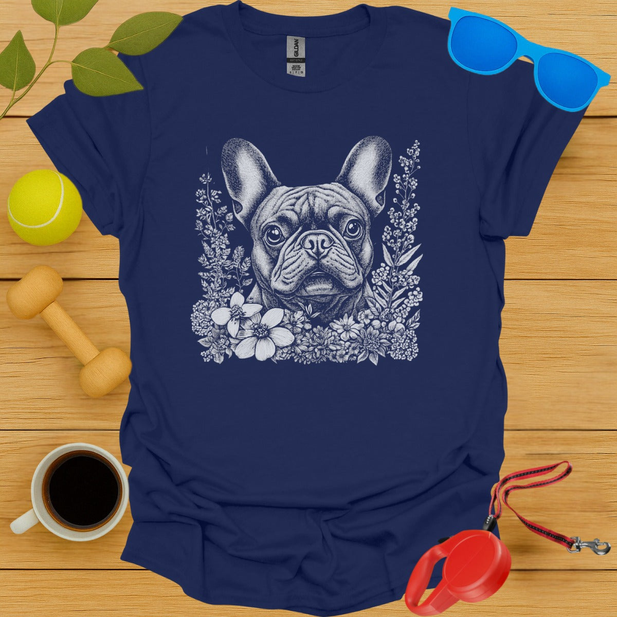 French Bulldog Flower Portrait Tee