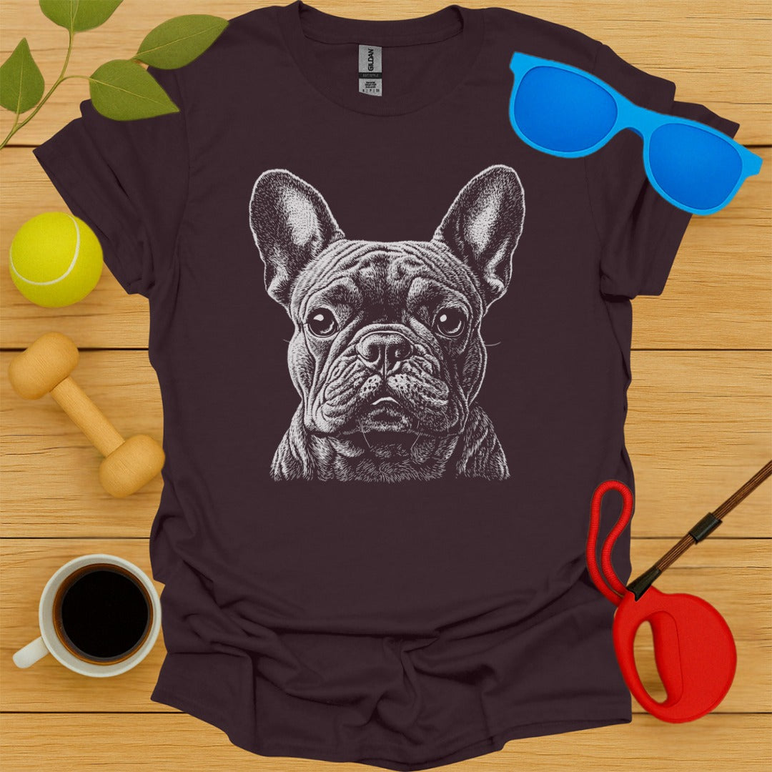 French Bulldog Monochrome Portrait Tee