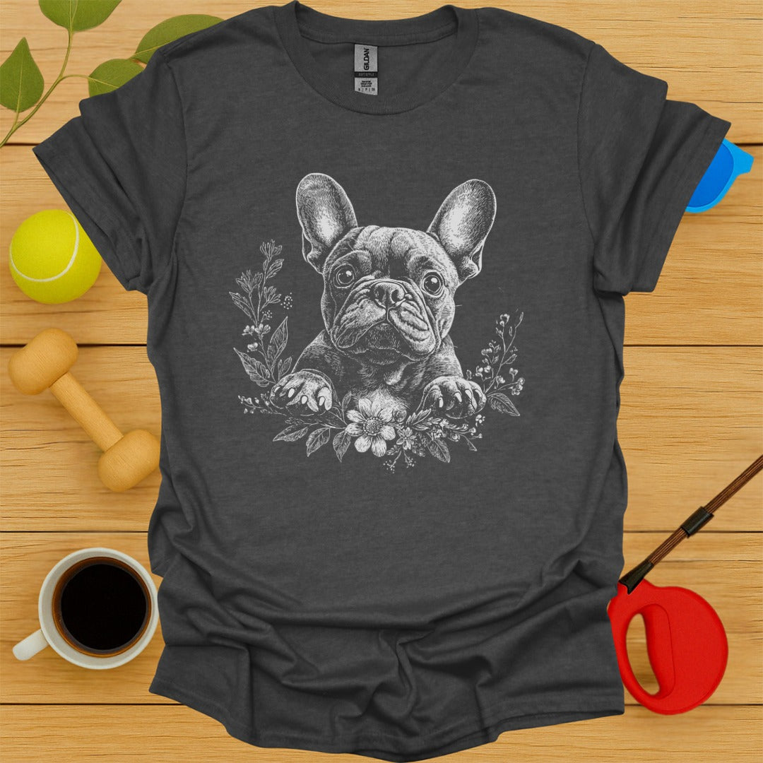 French Bulldog Portrait Floral Tee